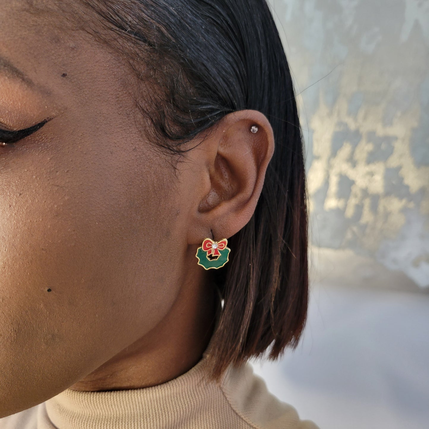 Christmas Wreath Earring