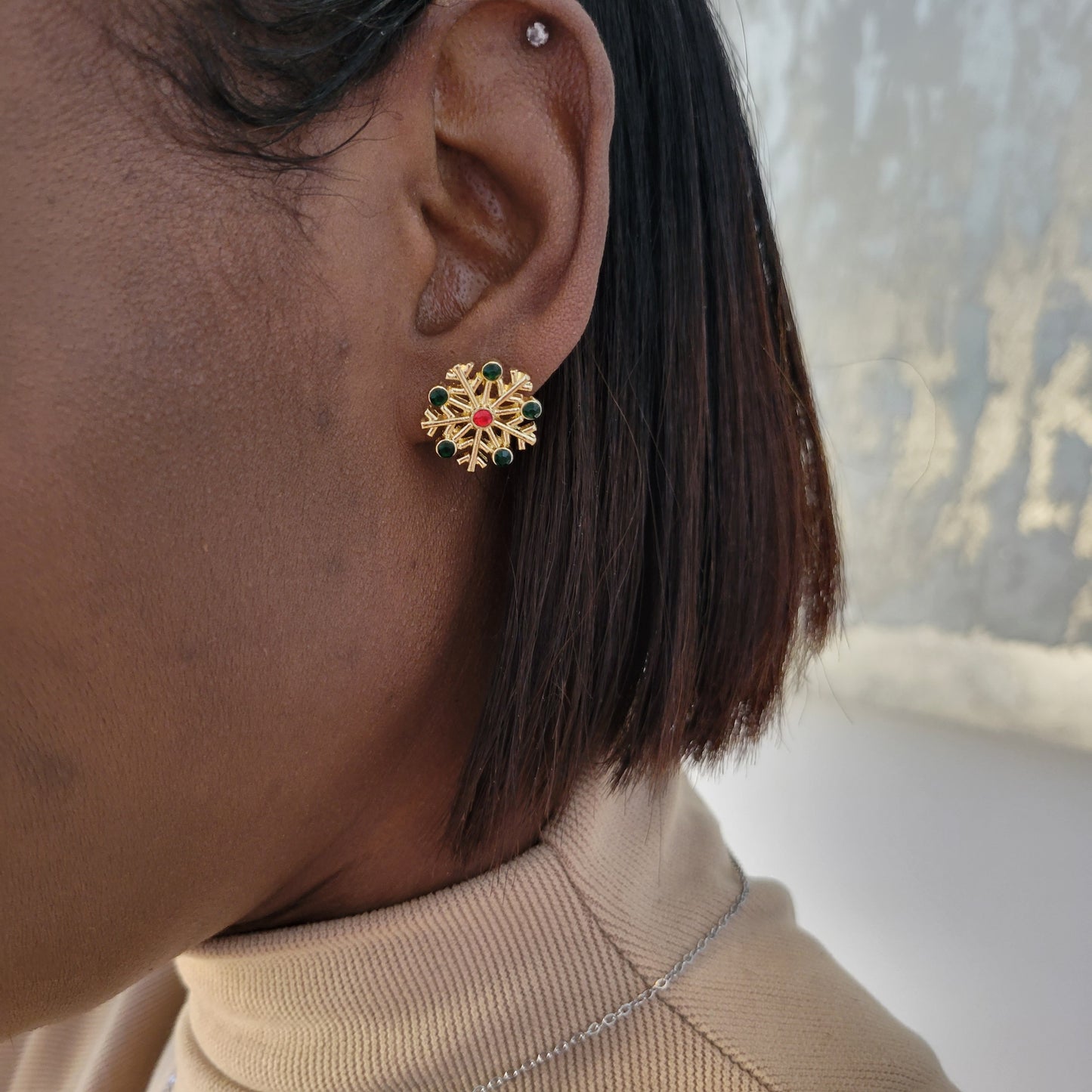 Christmas Snowflake Rhinestones Earrings