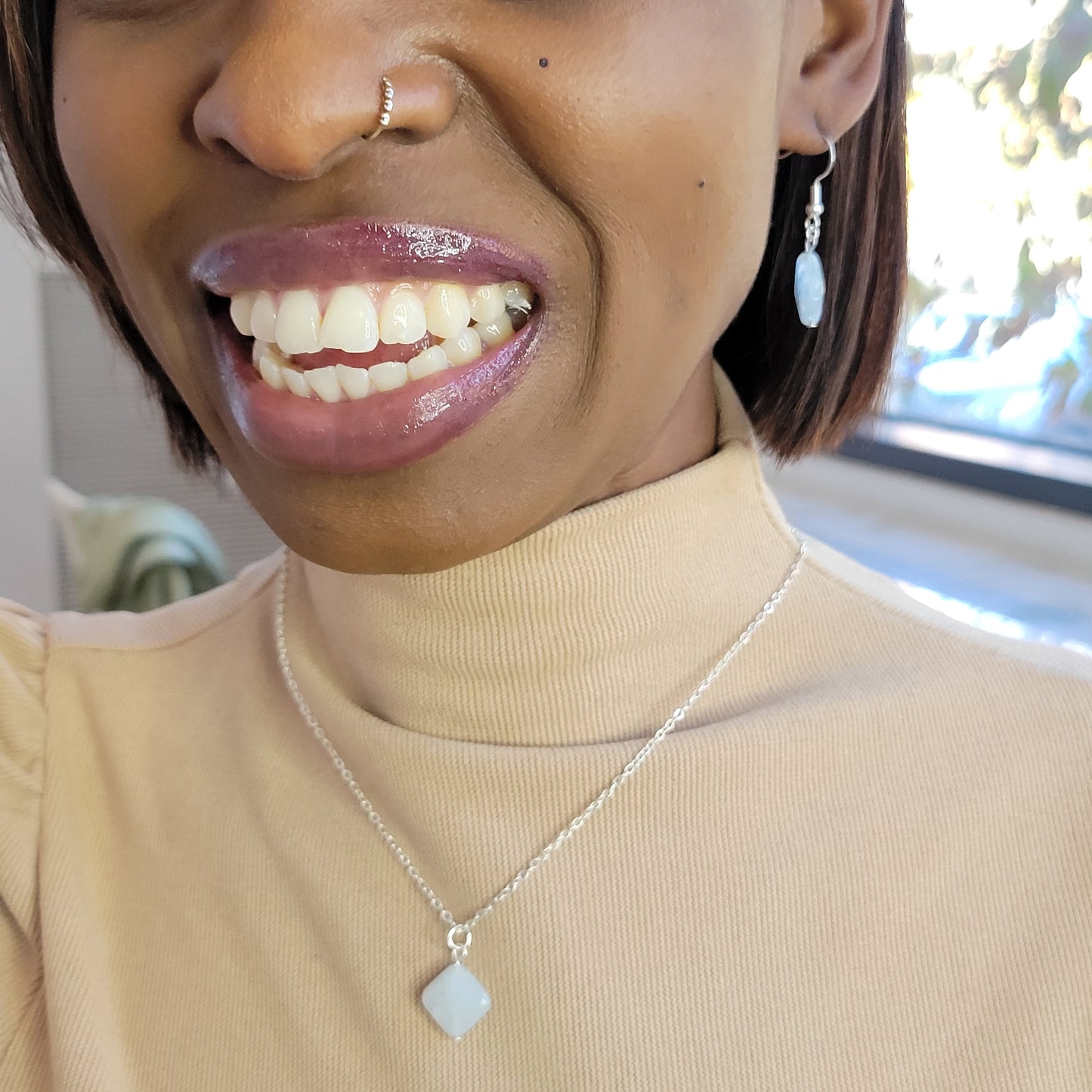 Blue Dainty Aventurine Necklace