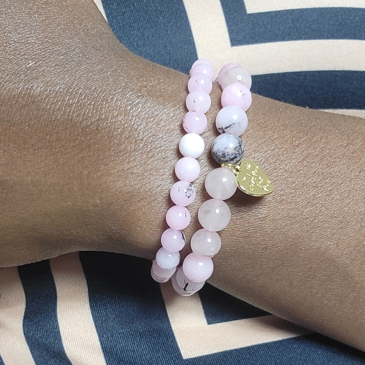 Plum Blossom Jasper  I Love You for You Pink Bracelet