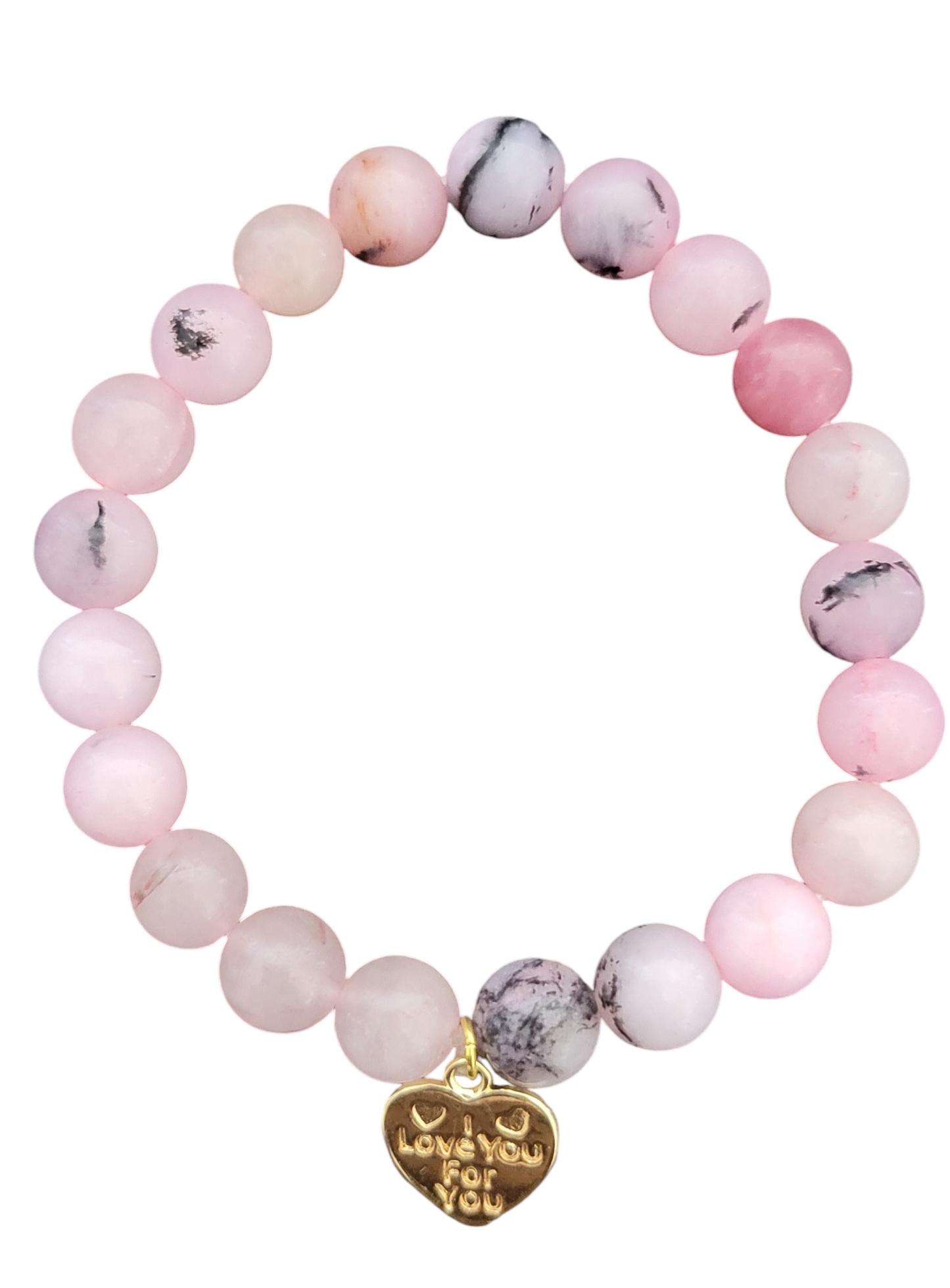 Plum Blossom Jasper  I Love You for You Pink Bracelet