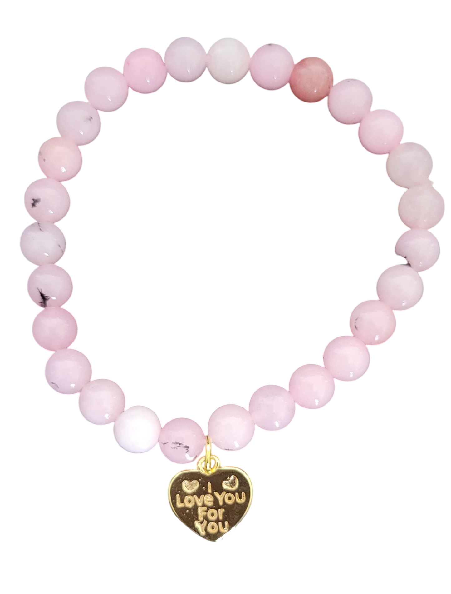 Plum Blossom Jasper  I Love You for You Pink Bracelet