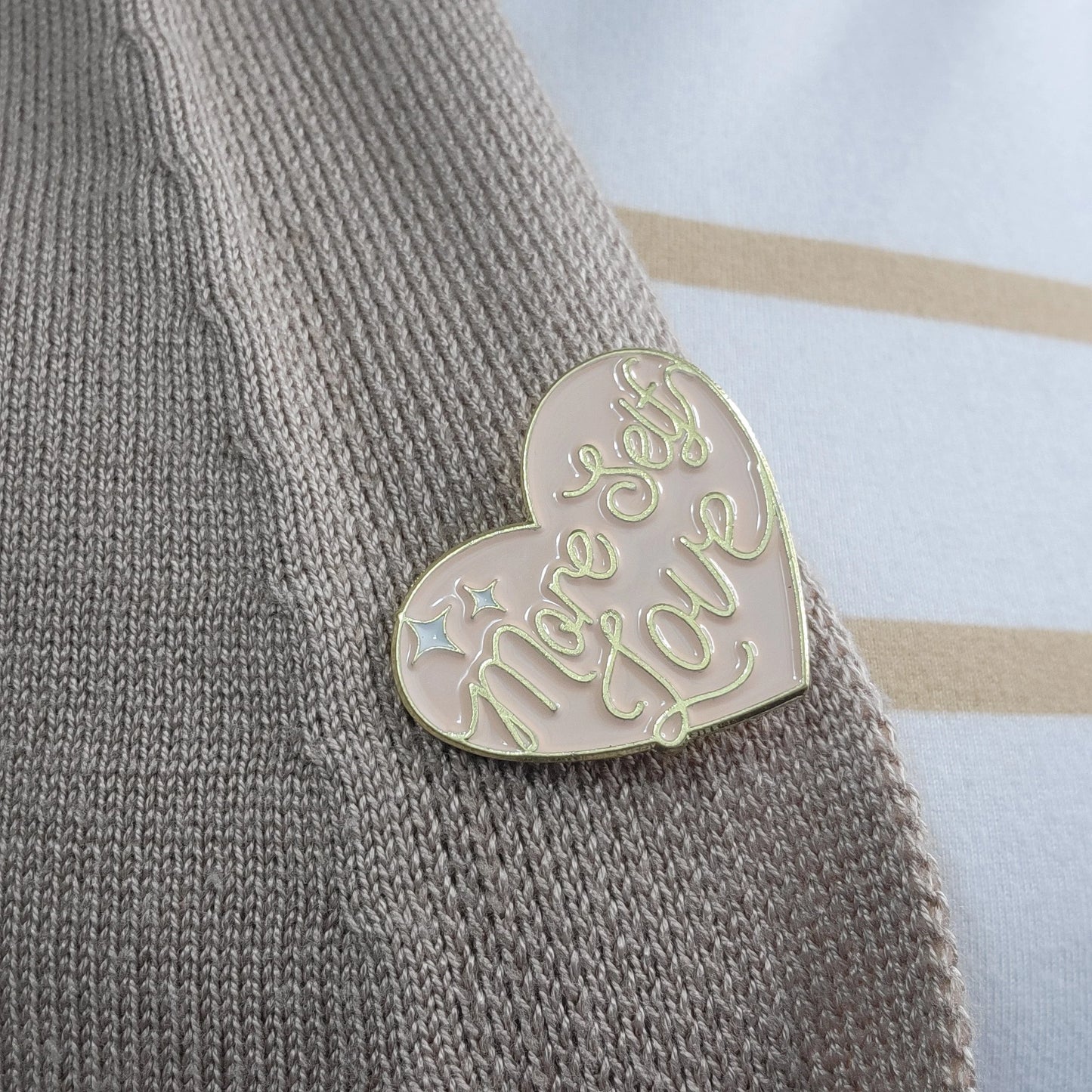 More Self Love Heart Shape Enamel  Pin