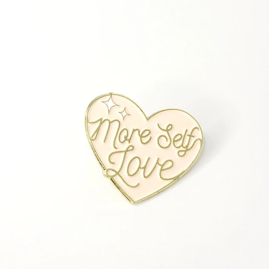 More Self Love Heart Shape Enamel  Pin